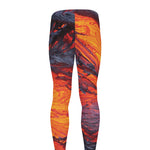 Volcano Lava Print Men's leggings