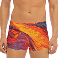 Volcano Lava Print Men's Short Boxer Briefs