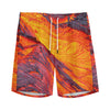 Volcano Lava Print Men's Sports Shorts