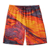 Volcano Lava Print Men's Swim Trunks