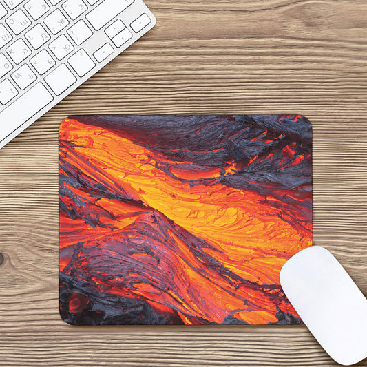 Volcano Lava Print Mouse Pad