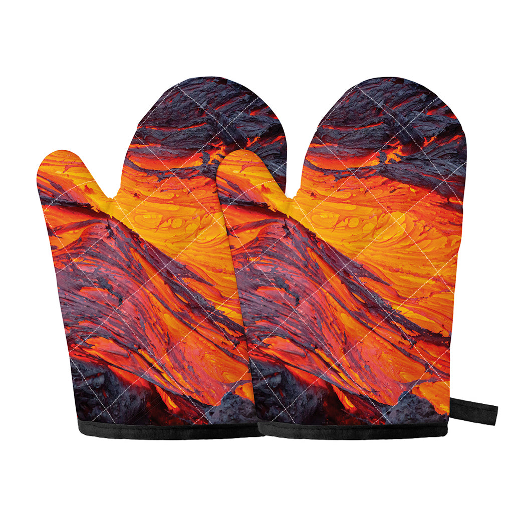 Volcano Lava Print Oven Mitts