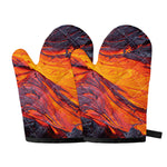 Volcano Lava Print Oven Mitts
