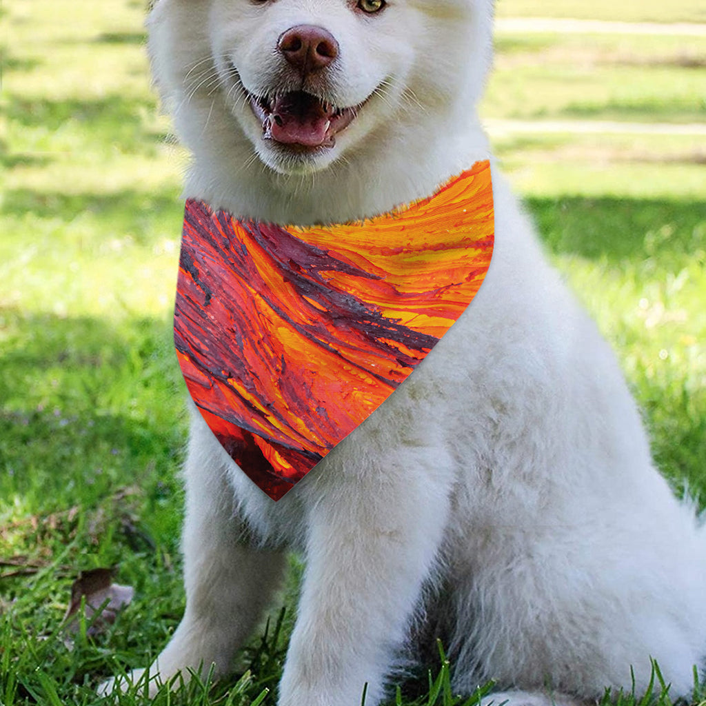 Volcano Lava Print Over The Collar Dog Bandana