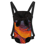 Volcano Lava Print Pet Carrier Backpack