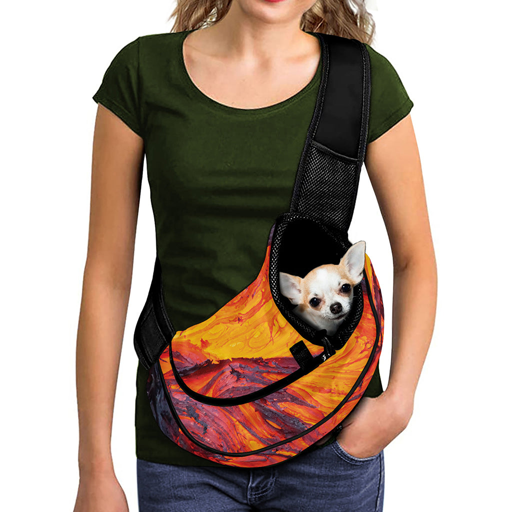 Volcano Lava Print Pet Sling Carrier