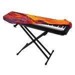 Volcano Lava Print Piano Keyboard Cover