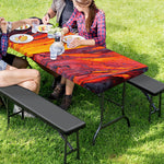 Volcano Lava Print Picnic Table Cover