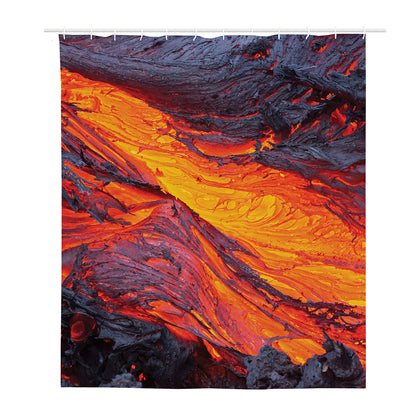 Volcano Lava Print Polyester Shower Curtain