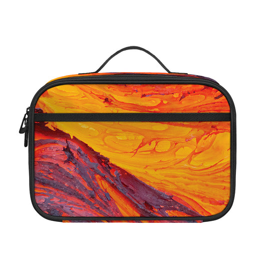 Volcano Lava Print Portable Lunch Bag