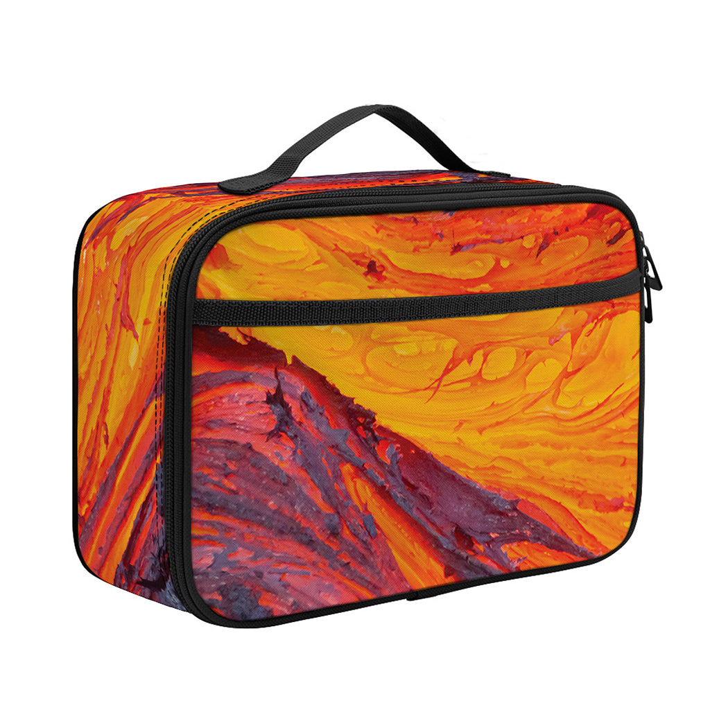 Volcano Lava Print Portable Lunch Bag