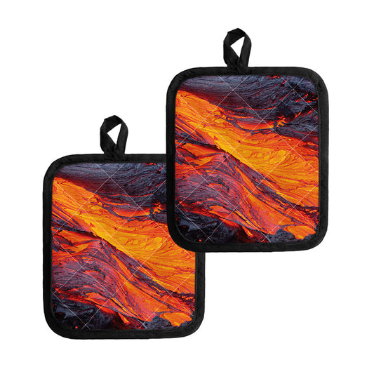 Volcano Lava Print Pot Holders
