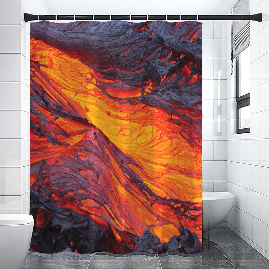 Volcano Lava Print Premium Shower Curtain