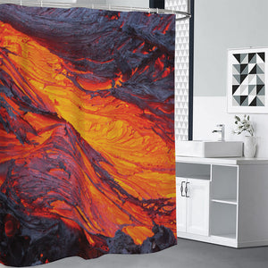 Volcano Lava Print Premium Shower Curtain