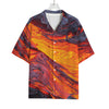 Volcano Lava Print Rayon Hawaiian Shirt