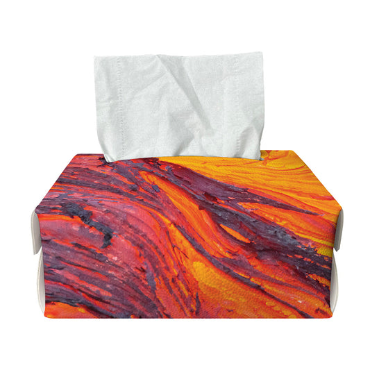 Volcano Lava Print Rectangle Tissue Box Cover