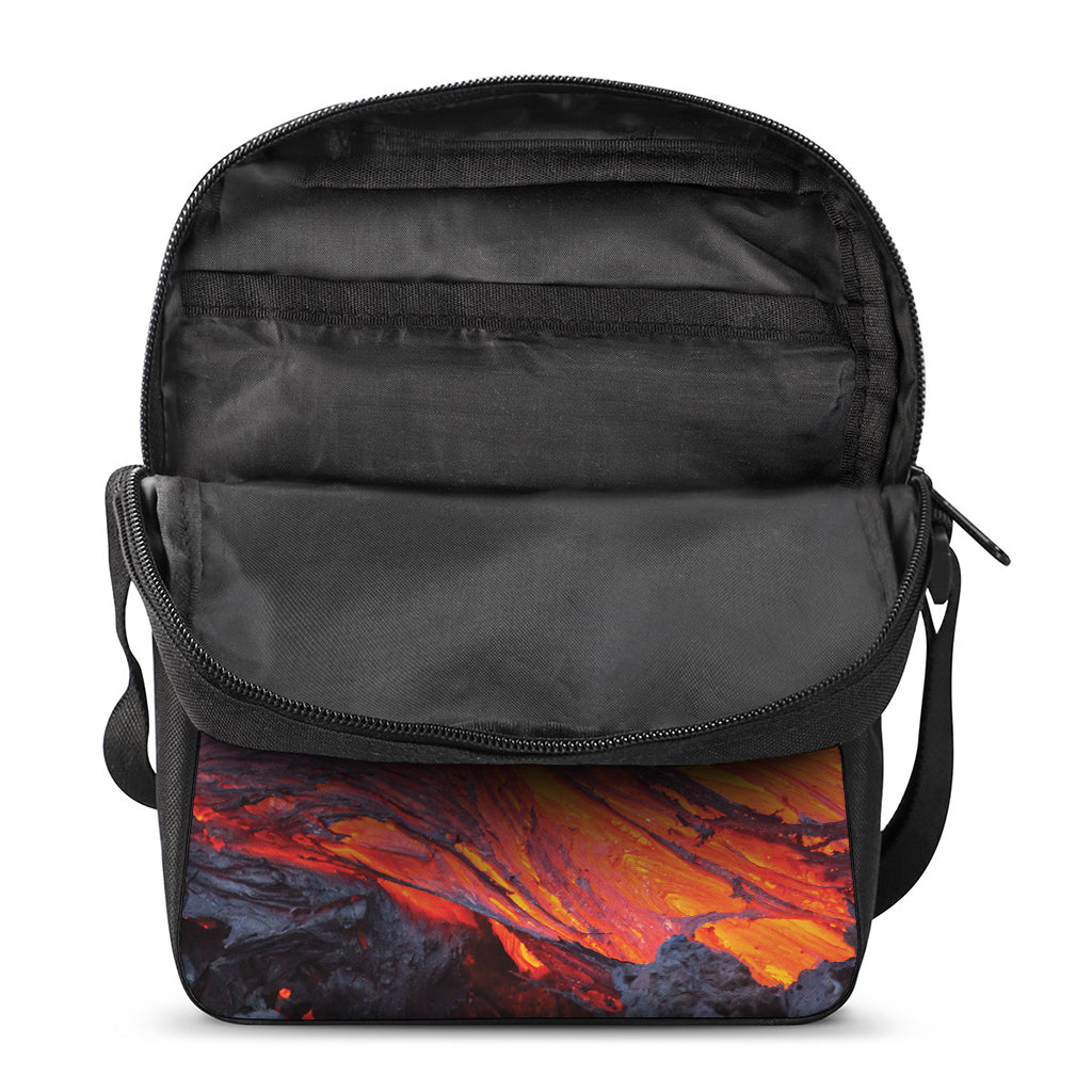 Volcano Lava Print Rectangular Crossbody Bag