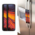 Volcano Lava Print Refrigerator Handle Covers