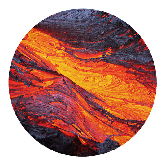 Volcano Lava Print Round Blanket