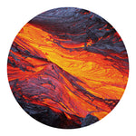 Volcano Lava Print Round Blanket