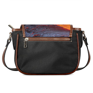 Volcano Lava Print Saddle Bag