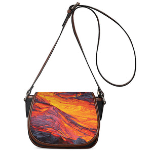 Volcano Lava Print Saddle Bag