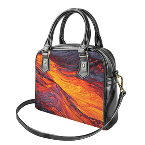 Volcano Lava Print Shoulder Handbag