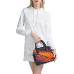 Volcano Lava Print Shoulder Handbag