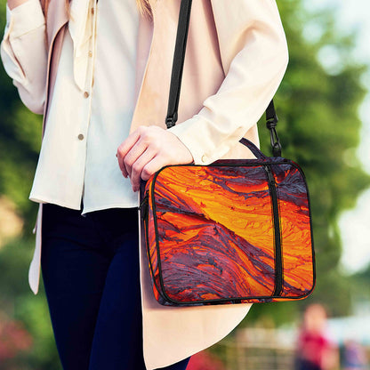 Volcano Lava Print Shoulder Strap Bible Bag
