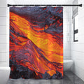 Volcano Lava Print Shower Curtain