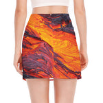 Volcano Lava Print Side Slit Mini Skirt