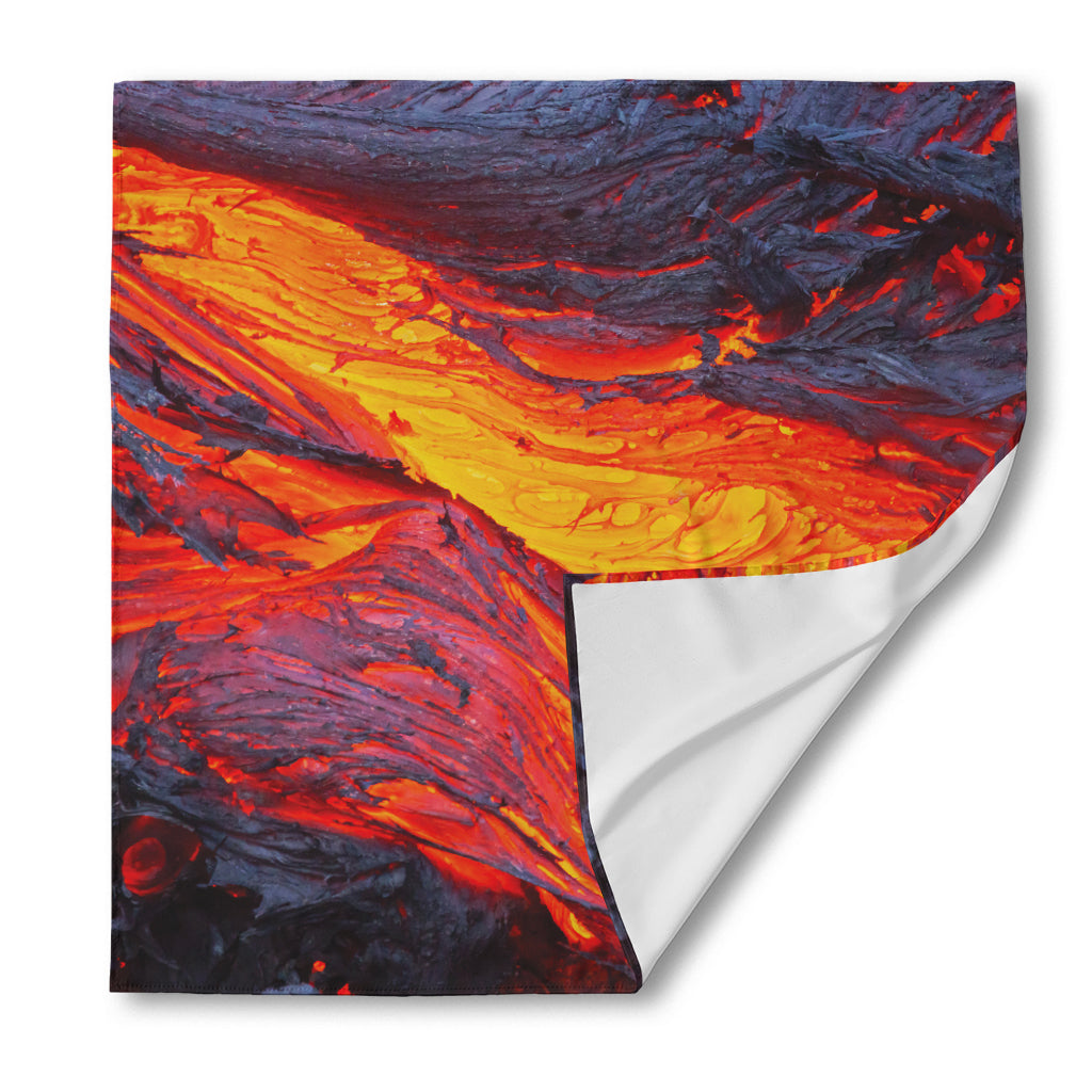 Volcano Lava Print Silk Bandana