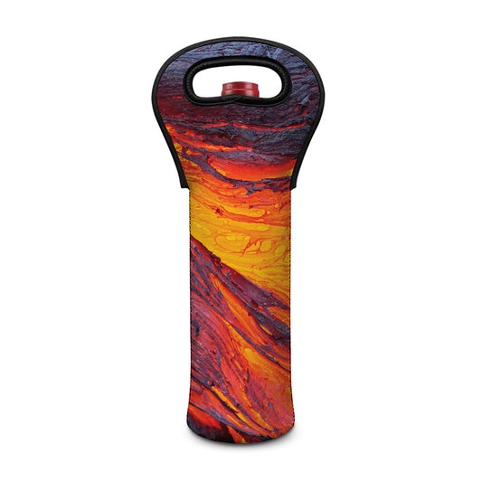 Volcano Lava Print Single Neoprene Wine Tote