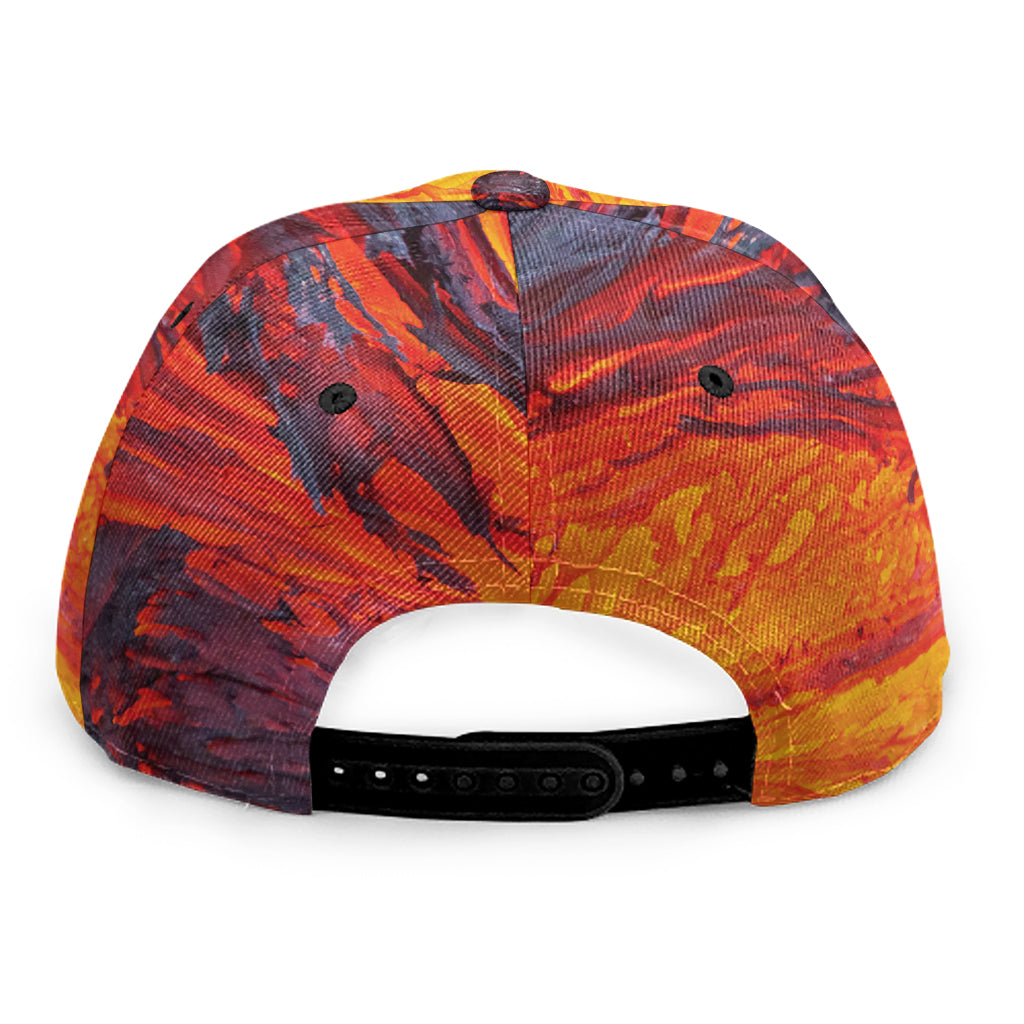 Volcano Lava Print Snapback Cap