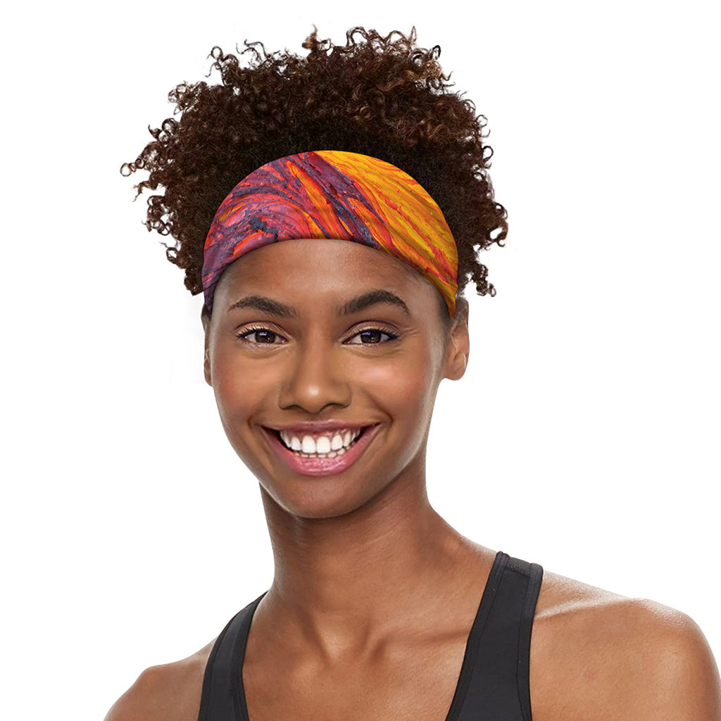 Volcano Lava Print Sports Headband