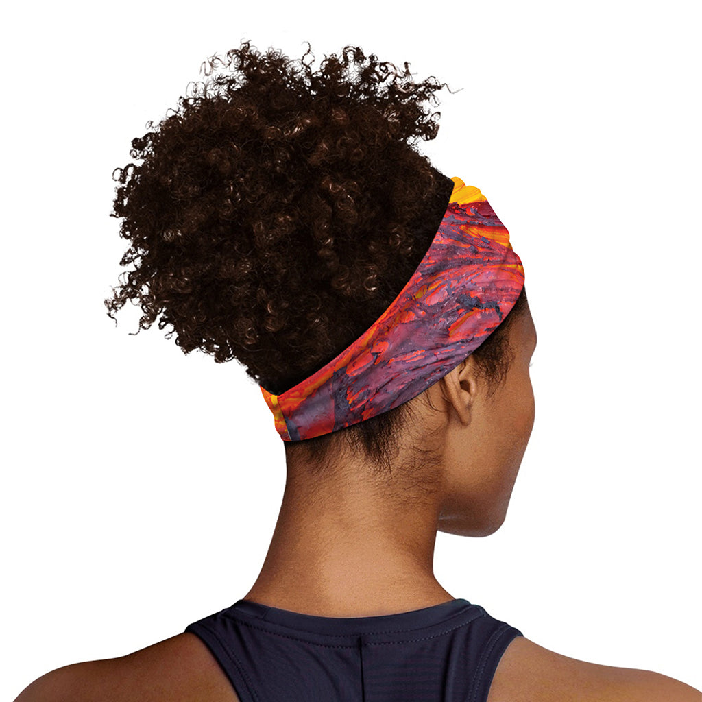 Volcano Lava Print Sports Headband