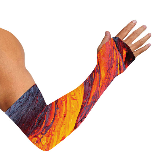 Volcano Lava Print Sun Protection Arm Sleeves