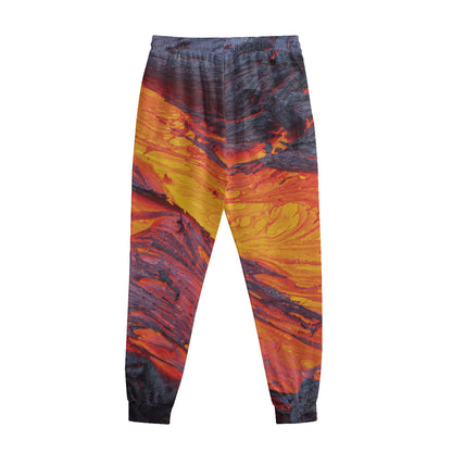 Volcano Lava Print Sweatpants