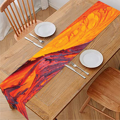 Volcano Lava Print Table Runner