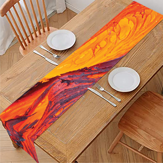Volcano Lava Print Table Runner