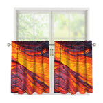 Volcano Lava Print Tier Curtains
