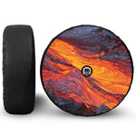 Volcano Lava Print Tire Cover With Camera Hole