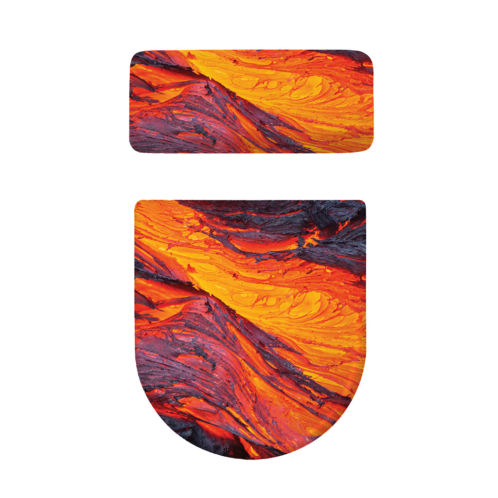 Volcano Lava Print Toilet Lid And Tank Cover Set