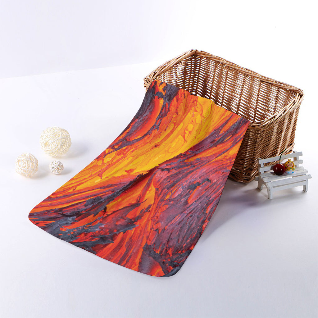 Volcano Lava Print Towel