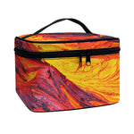 Volcano Lava Print Travel Makeup Bag