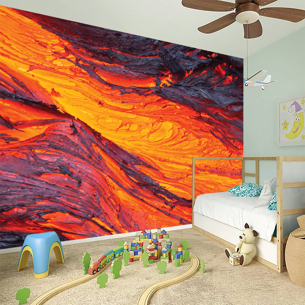 Volcano Lava Print Wall Sticker