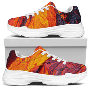 Volcano Lava Print White Chunky Shoes