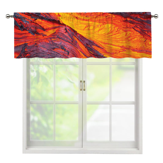 Volcano Lava Print Window Valance