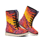 Volcano Lava Print Winter Boots