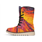 Volcano Lava Print Winter Boots